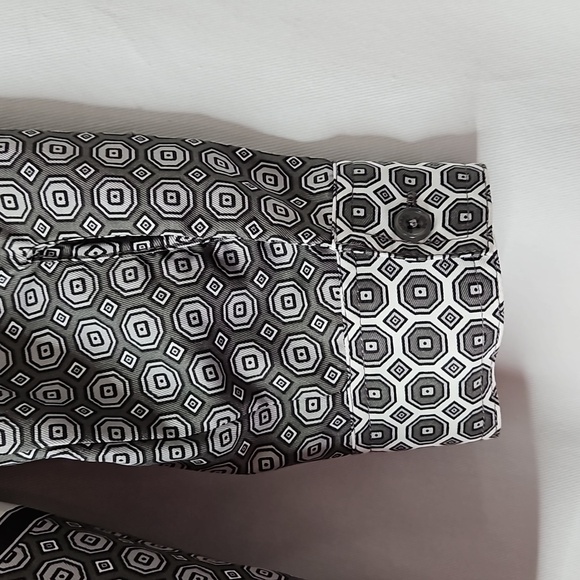 MICHAEL KORS LS BLOUSE SUZE SMALL GREY & WHite - Picture 5 of 8